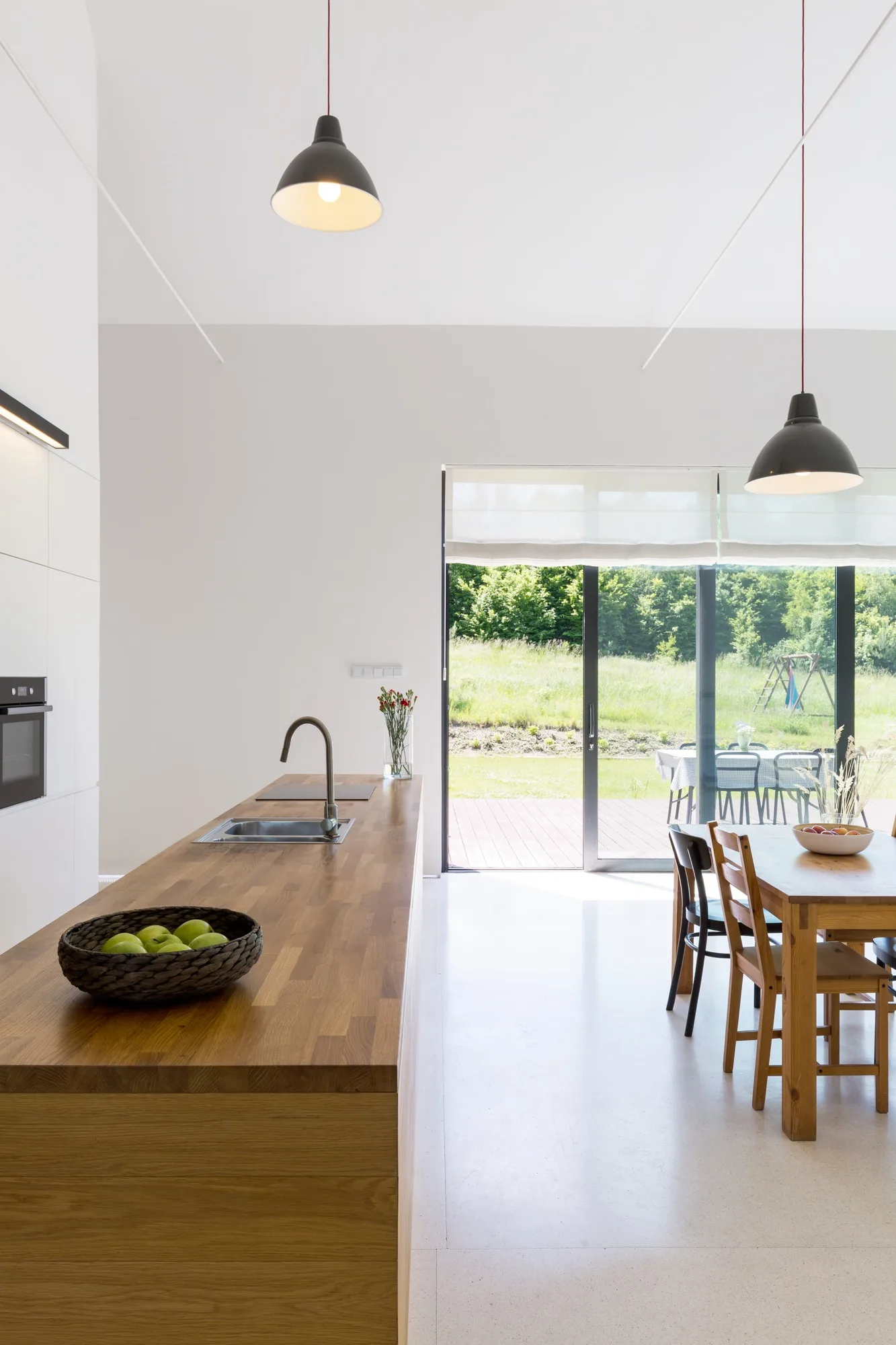 Open space with kitchen countertop